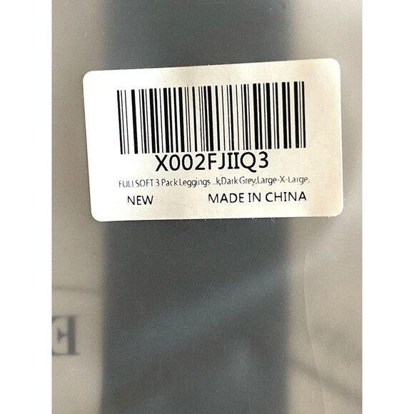 FULLSOFT 3 Pack Leggings Women High Waisted Soft Black Grey Yoga Pants L/XL NWT - Picture 4 of 6